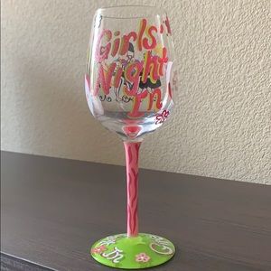 Lolita GIRLS NIGHT IN Hand Painted Wine Glass